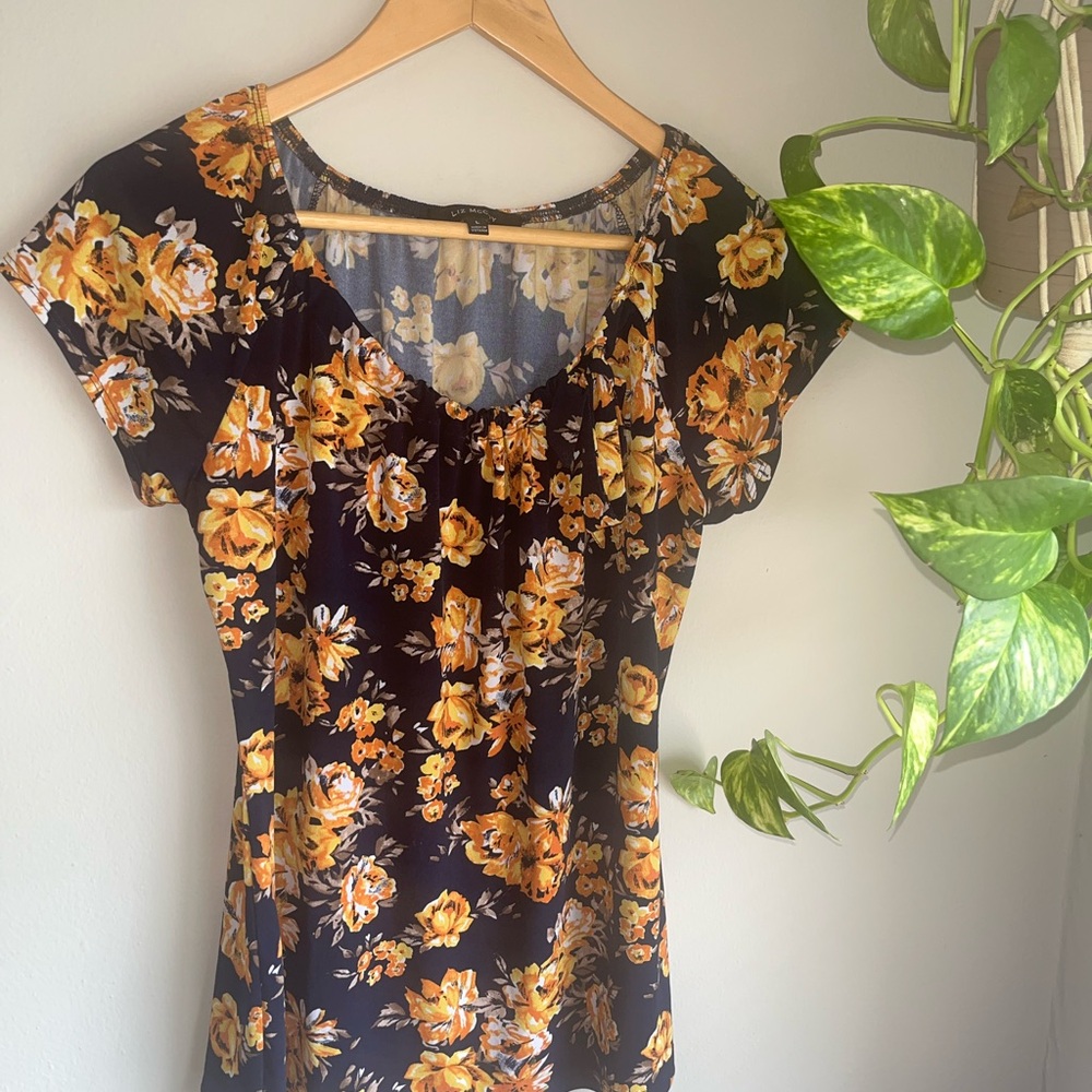 Floral Women's Top - Liz Mcoy Size Large